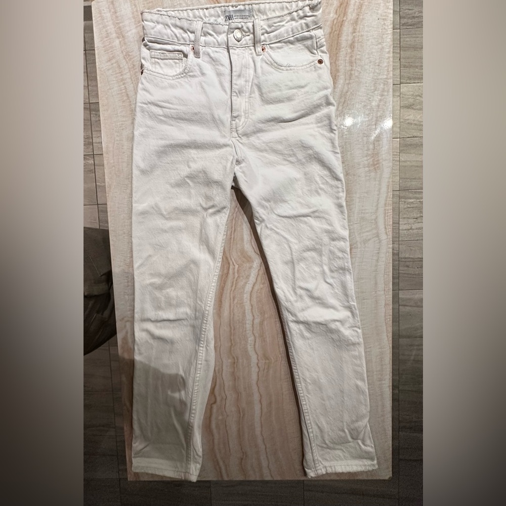 Zara white mom jeans!